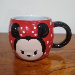Disney Store Tsum Tsum Minnie Mouse Mug Cup Red with White Polka Dots